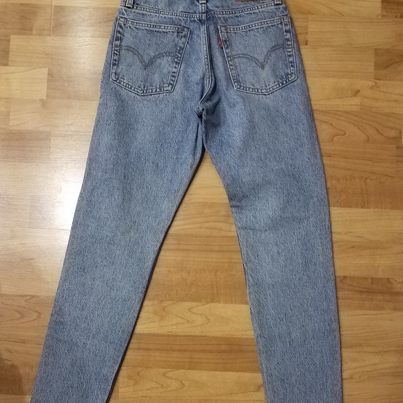 LEVI WEDGIE DENIUM JEANS STRAIGHT HIGH RISE RAW HEM 24 - Picture 5 of 9